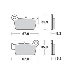 MINO - Zadní brzdové destičky pro KXF / RMZ / YZF